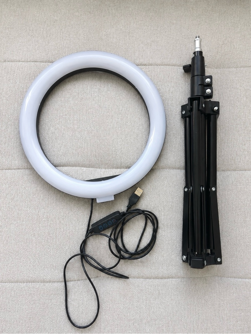LED Ring Light with Adjustable Tripod Stand – 3 Light Modes USB Powered